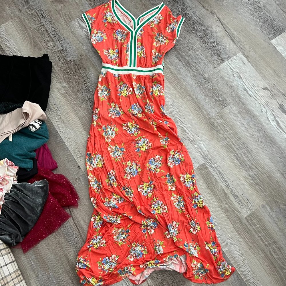 Matilda Jane Lets Go Together Coral Orange Womens Dress Size Small